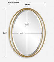 Uttermost 09992 Rhodes Gold Oval Mirror