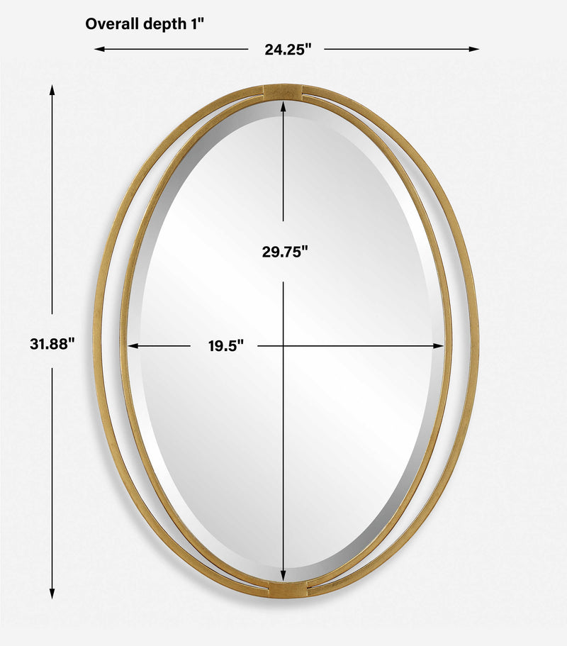 Uttermost 09992 Rhodes Gold Oval Mirror