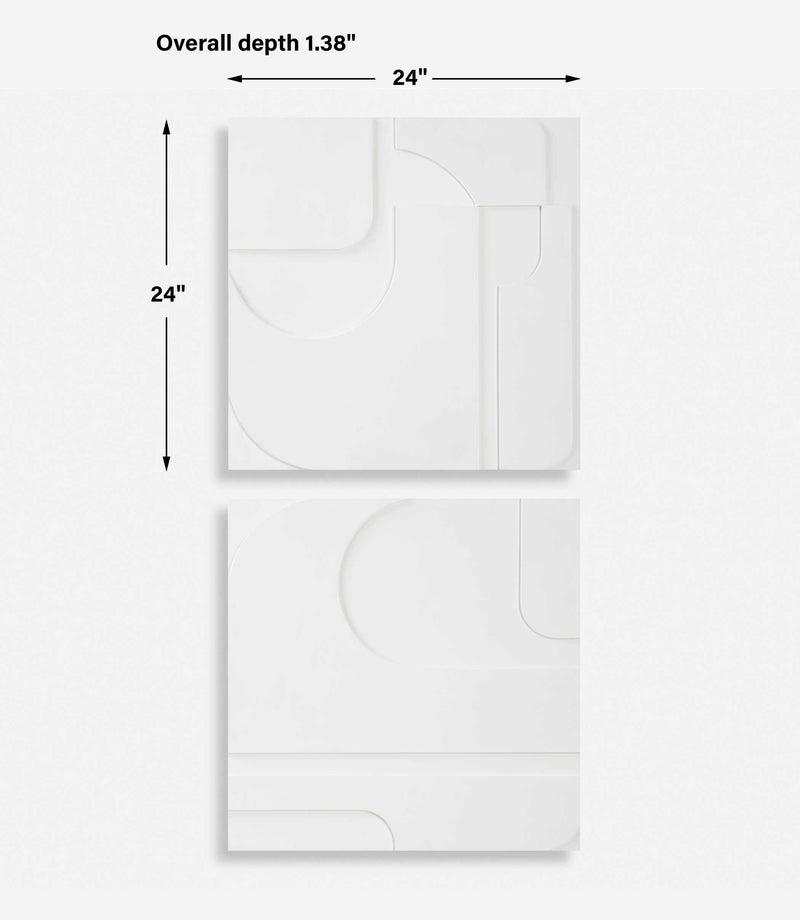 Uttermost 04373 Contours White Wall Decor Set/2