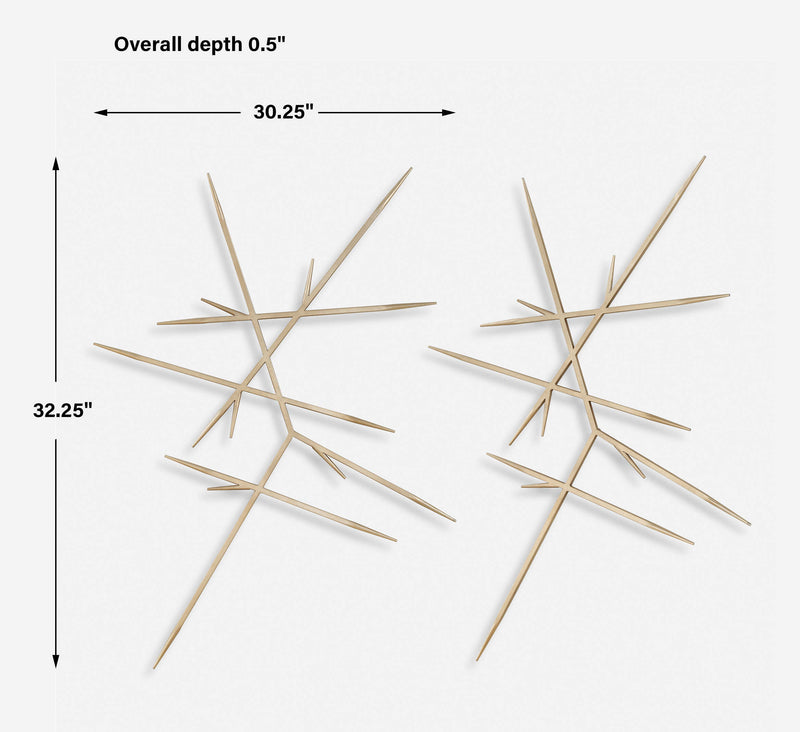 Uttermost 04371 Fireworks Silver Wall Decor Set/2