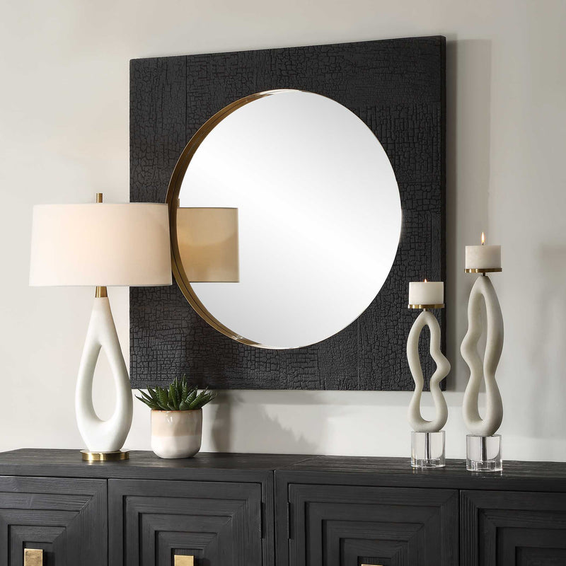 Uttermost 09984 Ember Black Square Mirror