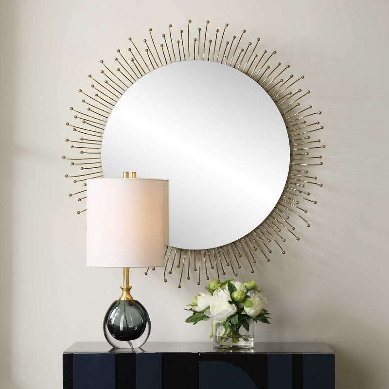 Uttermost 09985 Aga Round Gold Mirror