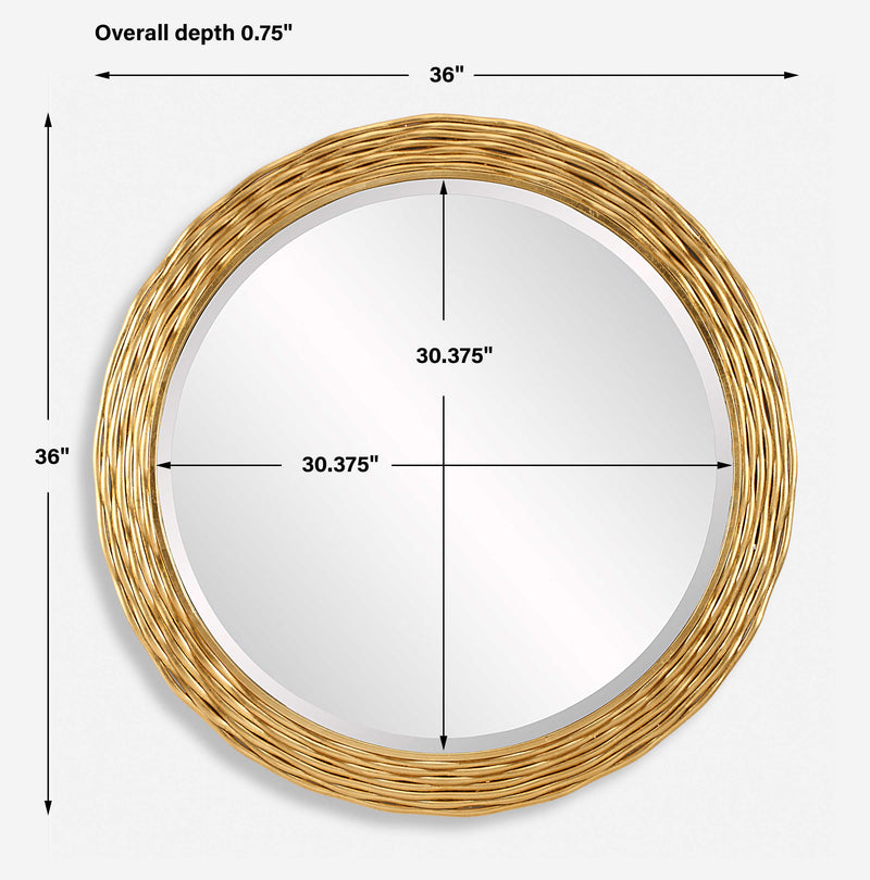 Uttermost 08193 Celeste Gold Round Mirror