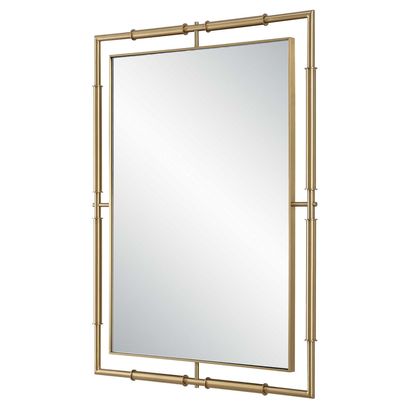 Uttermost 08188 It's All Connected Rectangle Brass Mirror