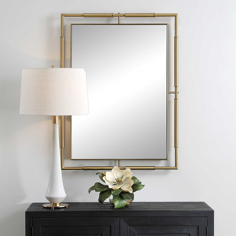 Uttermost 08188 It's All Connected Rectangle Brass Mirror