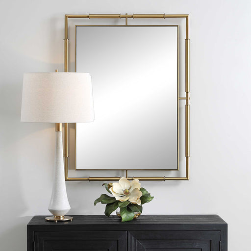 Uttermost 08188 It's All Connected Rectangle Brass Mirror