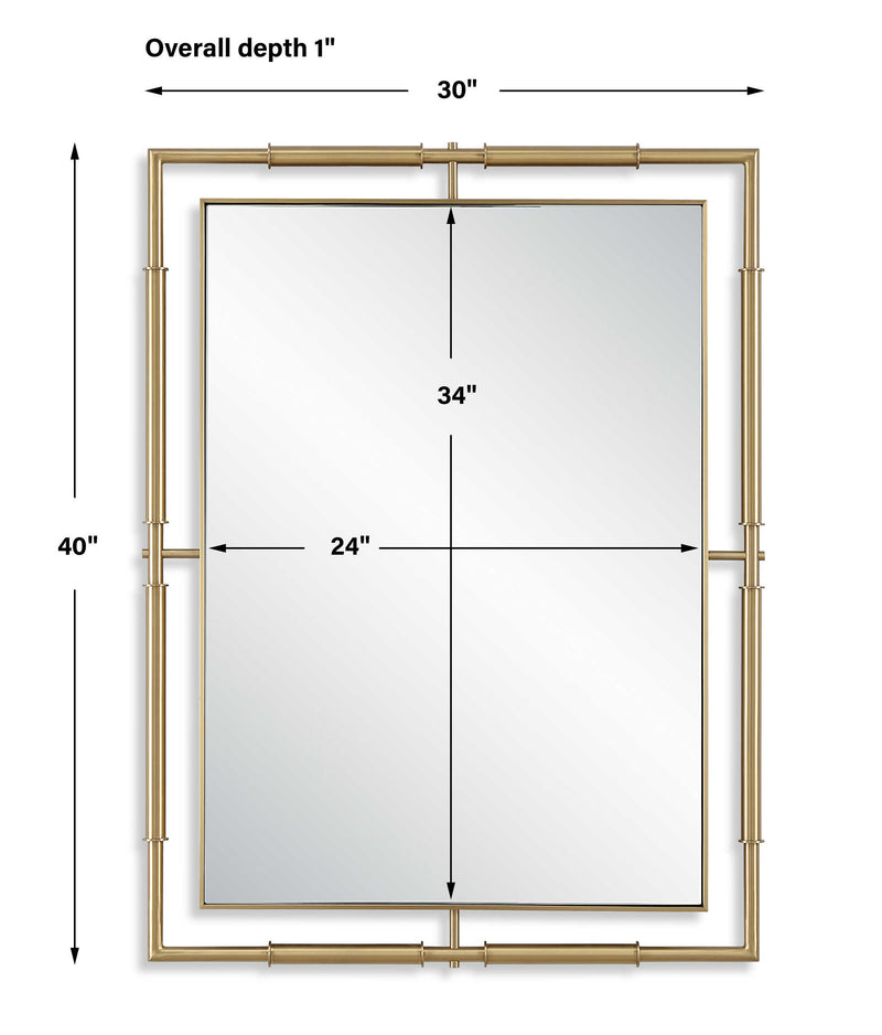 Uttermost 08188 It's All Connected Rectangle Brass Mirror