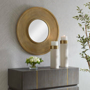 Uttermost 07088 Axel Round Brass Mirror