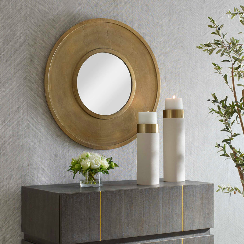 Uttermost 07088 Axel Round Brass Mirror