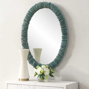 Uttermost 08183 Bonaire Teal Blue Oval Mirror