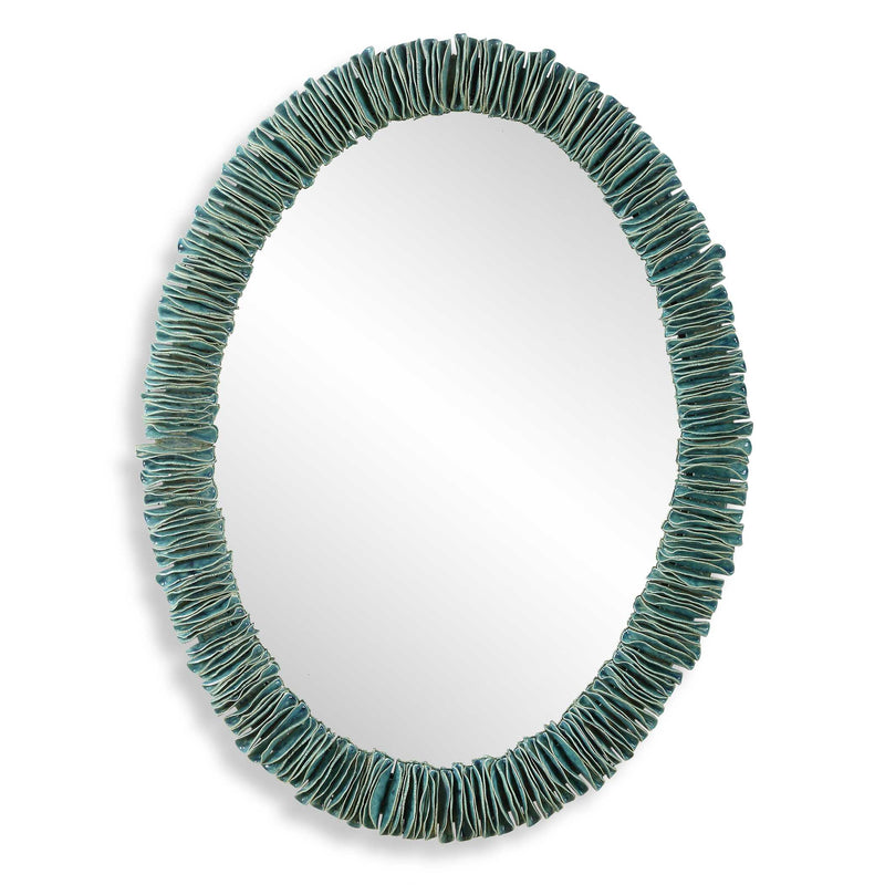 Uttermost 08183 Bonaire Teal Blue Oval Mirror
