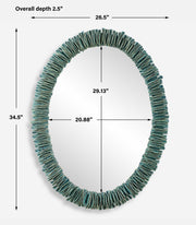Uttermost 08183 Bonaire Teal Blue Oval Mirror