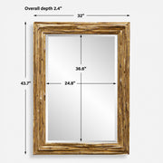 Uttermost 08213 Overlap Teak Wood Mirror