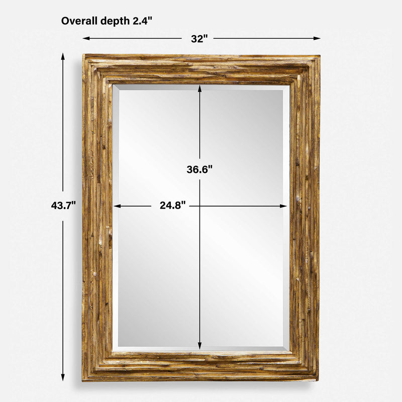 Uttermost 08213 Overlap Teak Wood Mirror