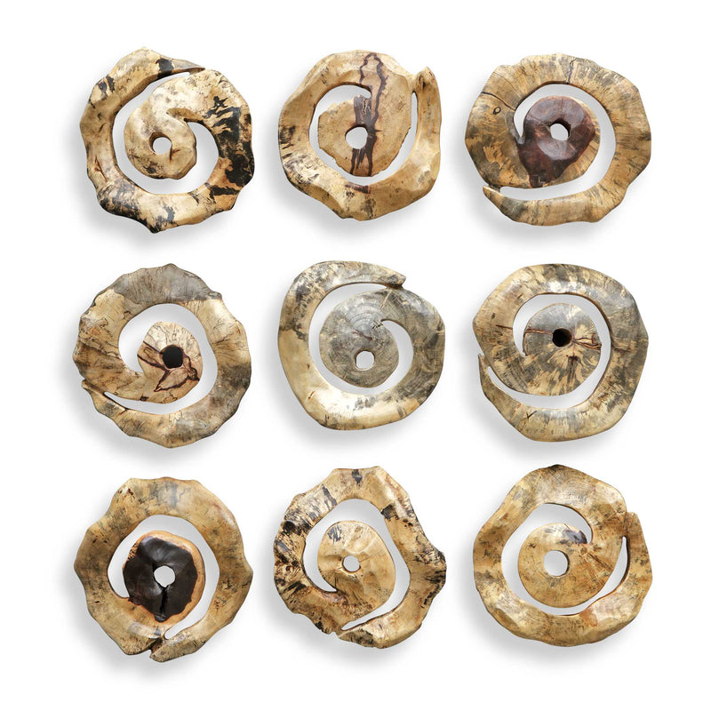 Uttermost 04381 Corkscrew Wood Wall Decor Set/9
