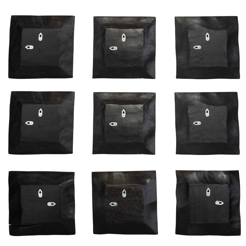 Uttermost 04377 Malosi Black Wood Wall Decor Set/9