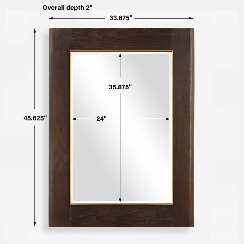 Uttermost 08218 Catron Aged Walnut Mirror