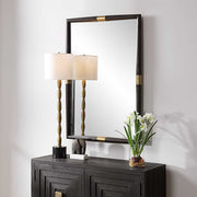 Uttermost 08217 Larkin Dark Wood & Brass Mirror