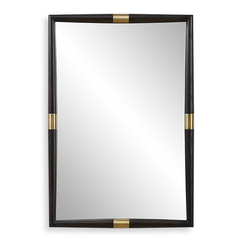 Uttermost 08217 Larkin Dark Wood & Brass Mirror