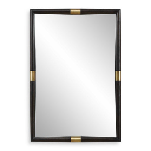 Uttermost 08217 Larkin Dark Wood & Brass Mirror