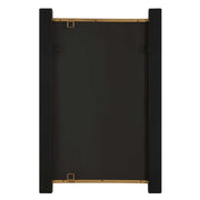 Uttermost Cunene 08249 matte black modern rectangle mirror with floating iron frame and gold leaf inner liner, 26 in. W x 39 in. H