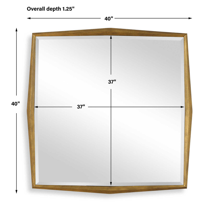 Uttermost 08258 On Point Square Gold Mirror