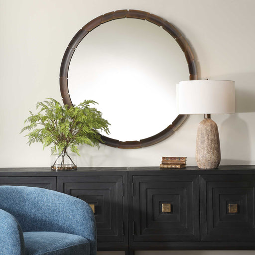 Uttermost 08259 Auger Amber Glass Round Mirror