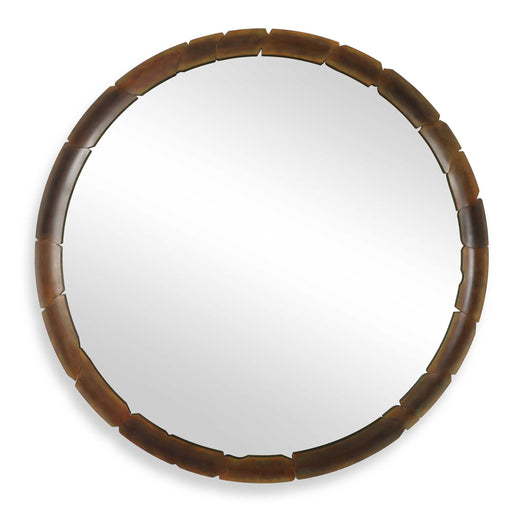 Uttermost 08259 Auger Amber Glass Round Mirror