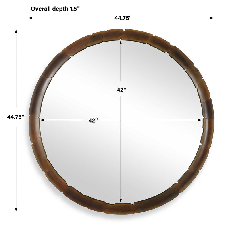 Uttermost 08259 Auger Amber Glass Round Mirror