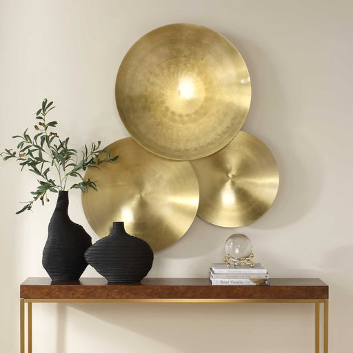 Uttermost 04388 Cymbalic Round Brass Wall Art Set/3