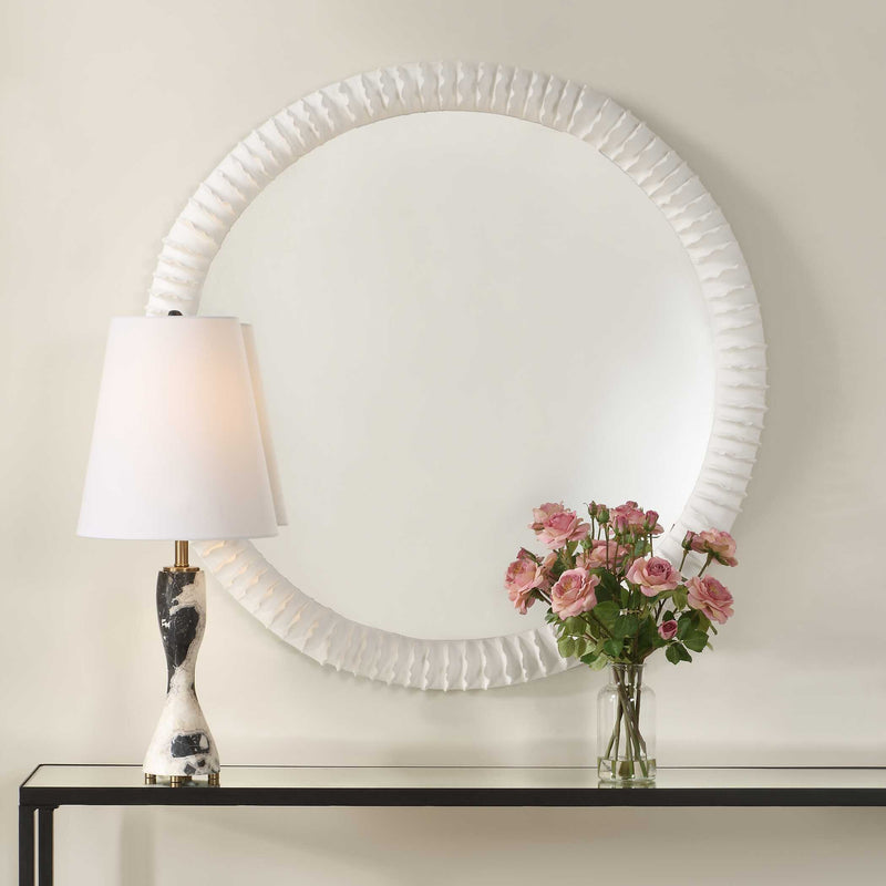 Uttermost 08267 Akiko White Round Mirror