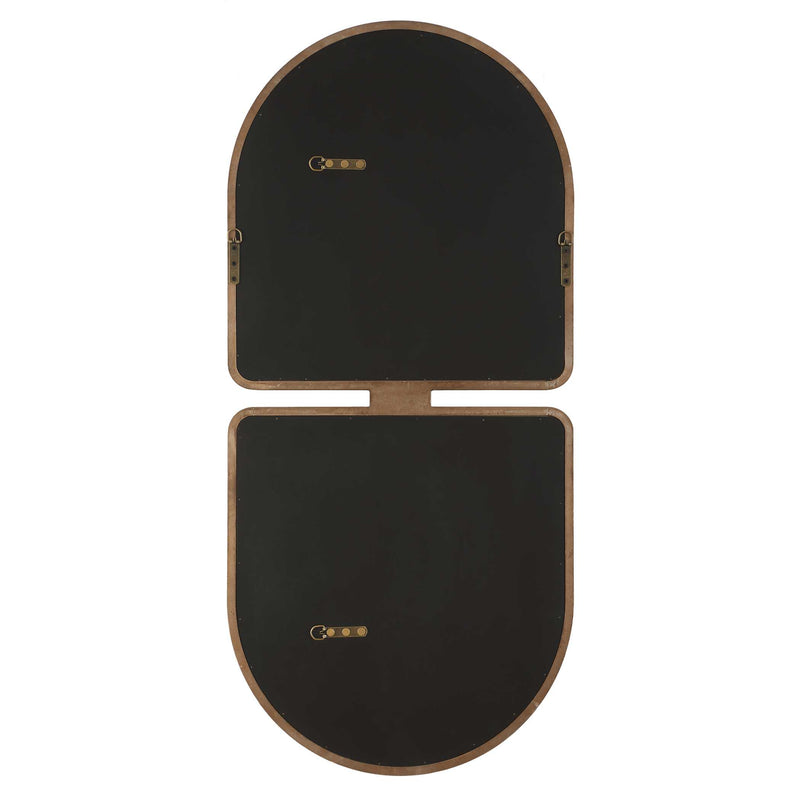 Uttermost Jacques 08282 light natural wood modern art deco mirror with grooved wood frame, 22 in. W x 48 in. H