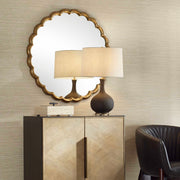 Uttermost 08277 Cerrito Antique Brass Round Mirror
