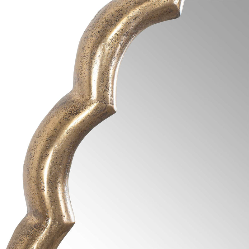 Uttermost 08277 Cerrito Antique Brass Round Mirror