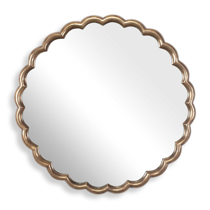 Uttermost 08277 Cerrito Antique Brass Round Mirror