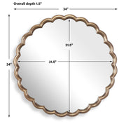 Uttermost 08277 Cerrito Antique Brass Round Mirror