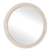 Uttermost Florian 08262 high gloss warm white modern round mirror with rounded iron profile, 39 in. W x 39 in. H