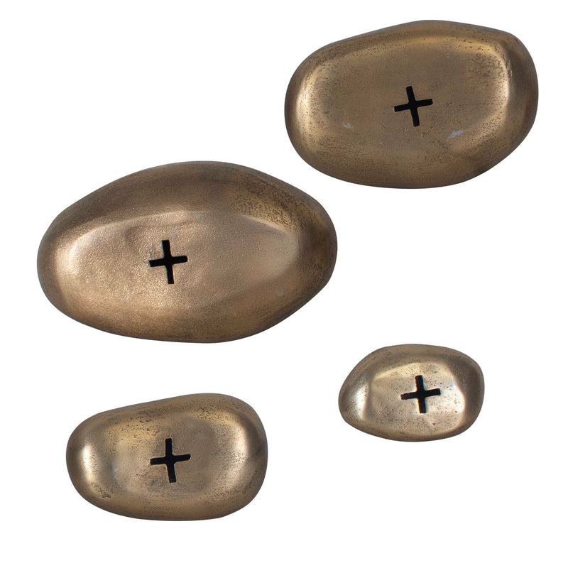 Uttermost 04389 Set In Stone Brass Outdoor Wall Art Set/4