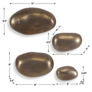 Uttermost 04389 Set In Stone Brass Outdoor Wall Art Set/4