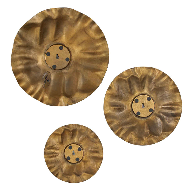 Uttermost 04391 Peonia Outdoor Gold Wall Art Set/3