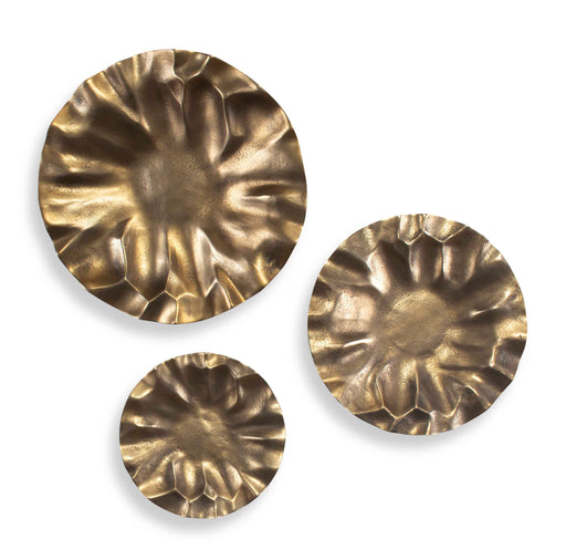 Uttermost 04391 Peonia Outdoor Gold Wall Art Set/3