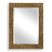Uttermost Woven In Time 08288 heavily antiqued gold leaf modern rectangle mirror with woven motif, 30 in. W x 40 in. H