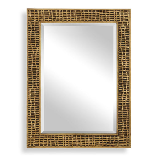 Uttermost Woven In Time 08288 heavily antiqued gold leaf modern rectangle mirror with woven motif, 30 in. W x 40 in. H