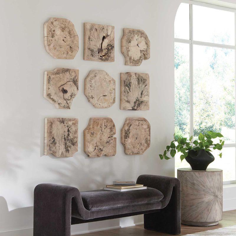 Uttermost 4398 Bahati Wood Bleached Wall Decor Set/9