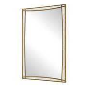 Uttermost Florence 08316 warm antique gold modern rectangle mirror with white glass inlays, 30 in. W x 45 in. H