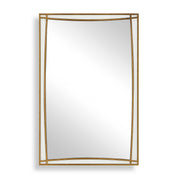 Uttermost Florence 08316 warm antique gold modern rectangle mirror with white glass inlays, 30 in. W x 45 in. H