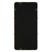 Uttermost Cyprus 08332 white faux shagreen and brass modern rectangle mirror with brass plated steel bands, 22 in. W x 44 in. H