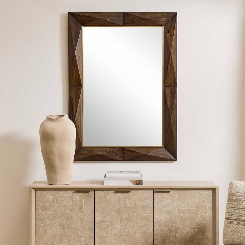 Uttermost 8285 Diamond In The Rough Wood Mirror