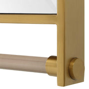 Uttermost Ripoll 08318 antique brass modern rectangle mirror with amber acrylic bars, 31 in. W x 46 in. H