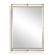 Uttermost Ripoll 08318 antique brass modern rectangle mirror with amber acrylic bars, 31 in. W x 46 in. H
